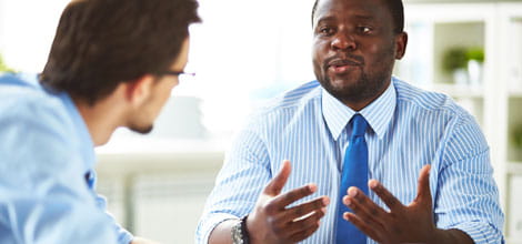 Doctor talking to patient